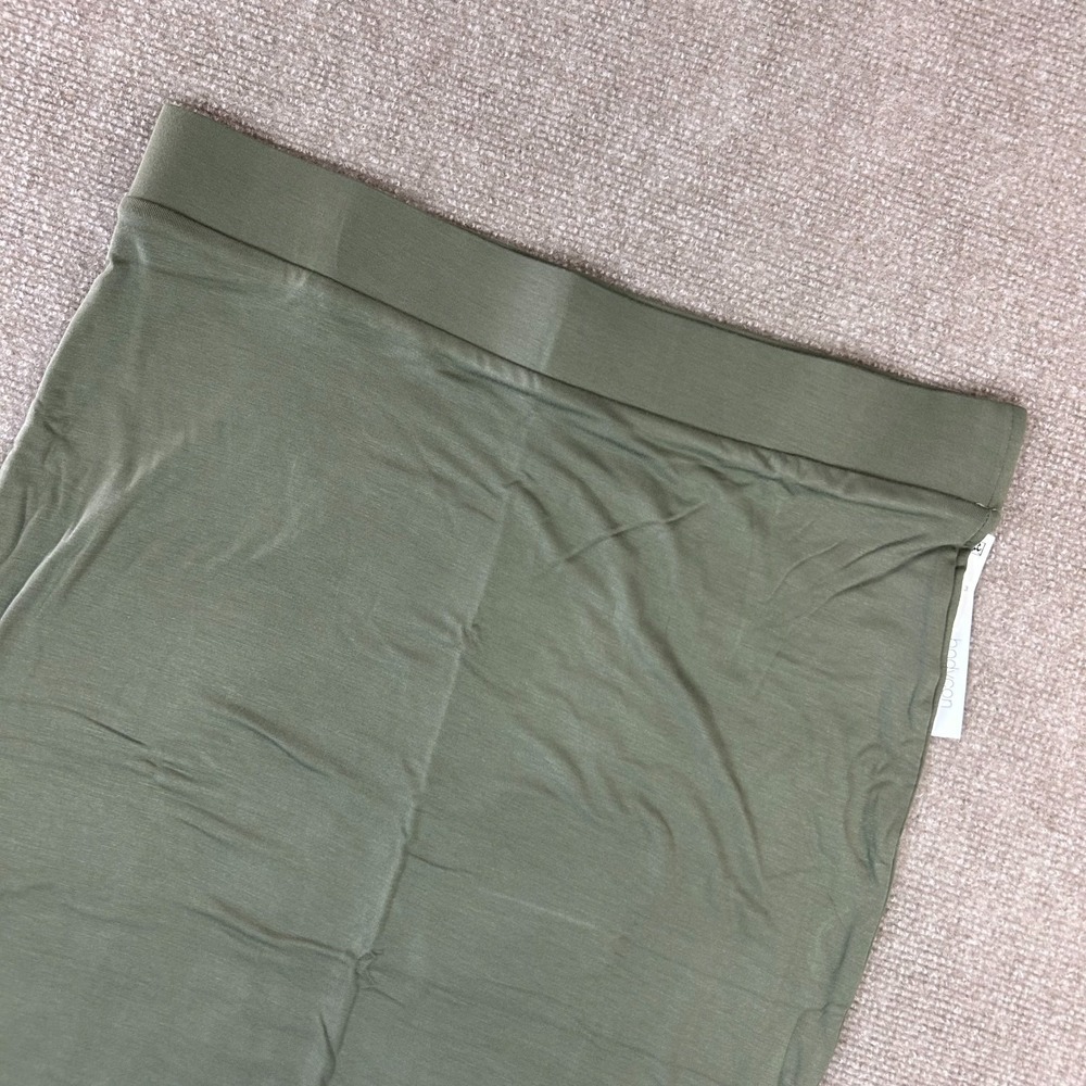 Bar III Bodycon Skirt Womens XL Olive Green Midi Stretch Elastic Waist Pull On